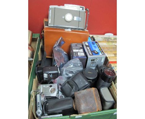 Voightlander, Kodak, Samsung and other cameras, Sigma lenses, Polaroid 800, etc:- One Box.