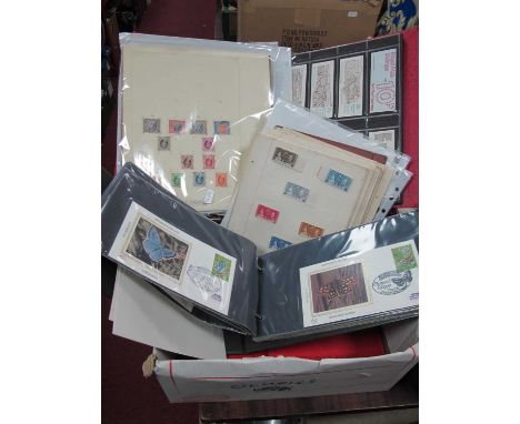 Stamps; An accumulation of mainly Great Britain and British Commonwealth stamps in albums and on leaves, includes two albums 