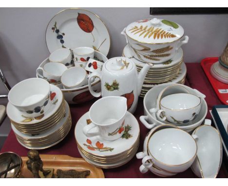 Royal Worcester 'Wild Harvest' Pattern Dinner Ware, including coffee pot, tureens, etc, approximately fifty-seven pieces.