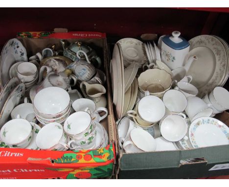 Royal Doulton 'Pastorale' Coffee Service and other Royal Doulton teaware, Johnson Brothers teapot etc:- Two Boxes