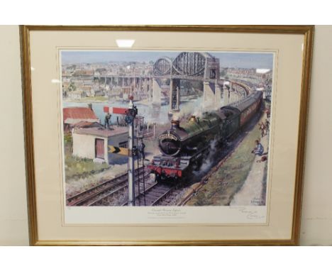 A FRAMED &amp; GLAZED LIMITED EDITION TERENCE CUNEO SIGNED PRINT ENTITLED 'RIVIERA EXPRESS'