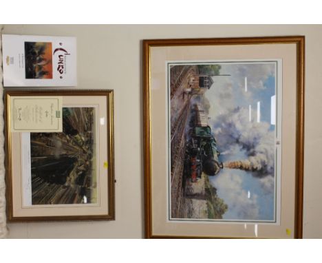 A FRAMED &amp; GLAZED LIMITED EDITION SIGNED TERENCE CUNEO PRINT ENTITLED 'CLAPHAM JUNCTION' with certificate of authenticity