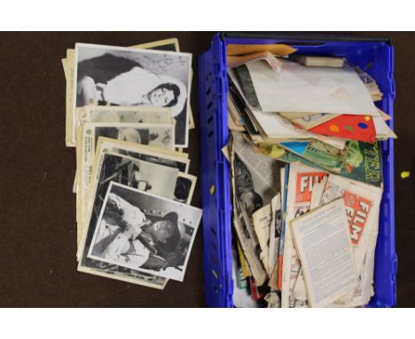 A COLLECTION OF ENTERTAINMENT MEMORABILIA AND EPHEMERA, to include vintage black and white photos, football programmes mainly