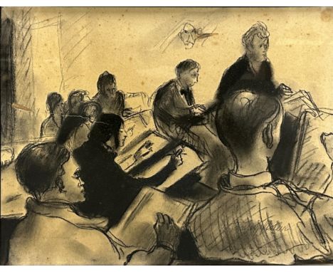 Karl TRUMPFHELLER (1908 - 1967). Studie. Künstlerklasse.Circa 31,5 cm x 38,5 cm das Blatt. Circa 46 cm x 38,5 cm mit Rahmen. 