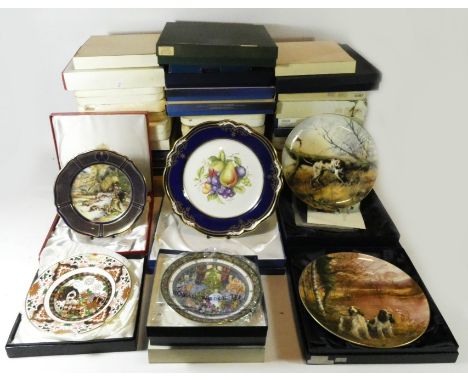 A collection of 36 ceramic collector plates, makers to include - Spode, Coalport, Wedgewood and Royal Crown Derby, (all boxed