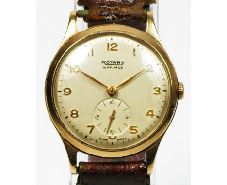 Rotary, a 9ct gold presentation manual wind gentleman's wristwatch, Birmingham 1951, 25 years service inscription, 31mm, box 