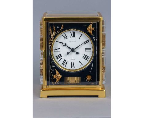 JAEGER LE COULTRE Atmos Pendule "Chinese Aquarium" Modell Ref. 5806, zaponiertes, vergoldetes Messing, geschliffenes Kristall