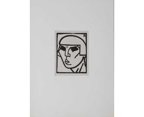 ANDRÉ ROUVEYRE  (1879 Paris - 1962 Barbizon) Holzschnitt, "Kopf" (1920), Druckmonogramm "R", verso typografisch bezeichnet, c