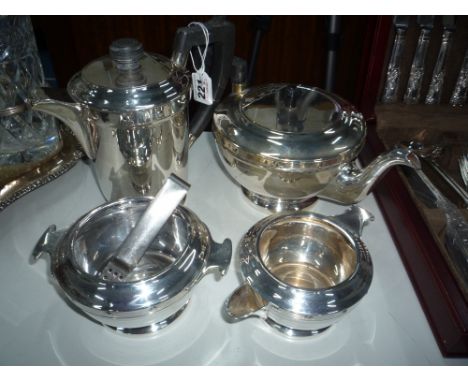 A FOUR PIECE SHEFFIELD PLATED TEA SERVICE