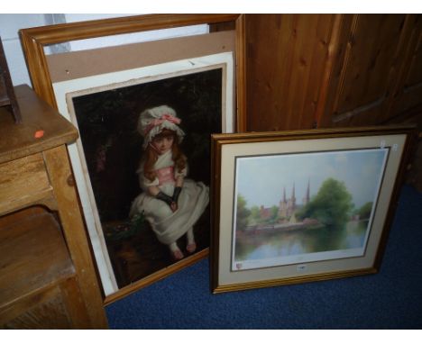 A LIMITED EDITION PRINT 'LICHFIELD' 114/1000, signed K B Hancock, also signed in pencil John Lang and a 'Pears' print 'Cherry