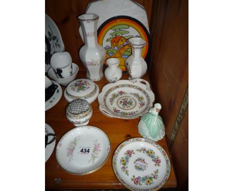 ELEVEN CERAMIC ORNAMENTS AND PLATES ETC
