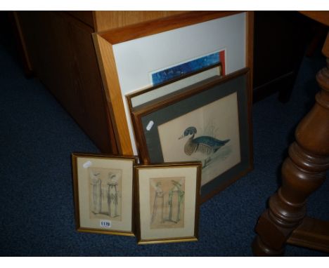 SIX VARIOUS PICTURES, including fashion prints