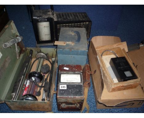 NEGRETTI & ZAMBRA THERMOGRAPH, in metal case, Fyrite maintenance kit, ohmmeter, Halogen leak detector, Fyrite repair kit, gau