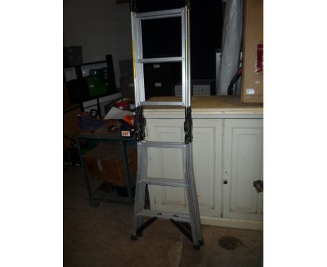 AN ALUMINIUM PLATFORM LADDER