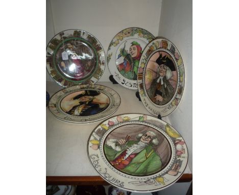 ROYAL DOULTON SERIES WARE PLATE, 'The Bookworm' D3089, together with eight Royal Doulton plates 'The Falconer' D6279, 'The Hu