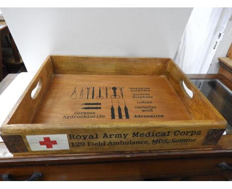 Wooden Tray - Royal Army Medical Core 