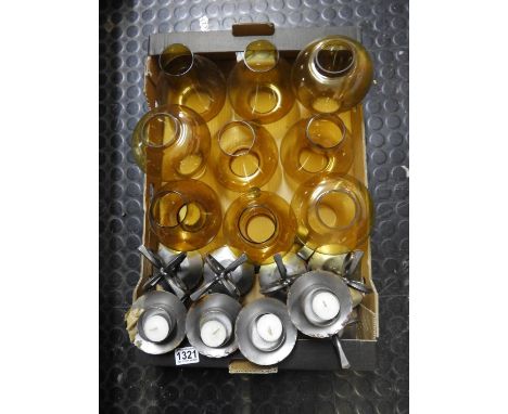 Tea Light Holders with Glass Shades 