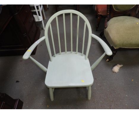 Painted Low Seated Stick Back Armchair 