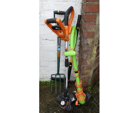 2x Electric Strimmers, Garden Fork etc 