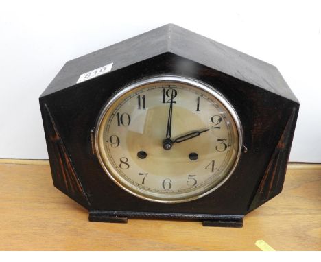 Art Deco Mantel Clock with Pendulum and Key 