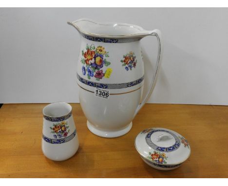 Wash Stand Set - Jug, Vase and Lidded Trinket Pot 
