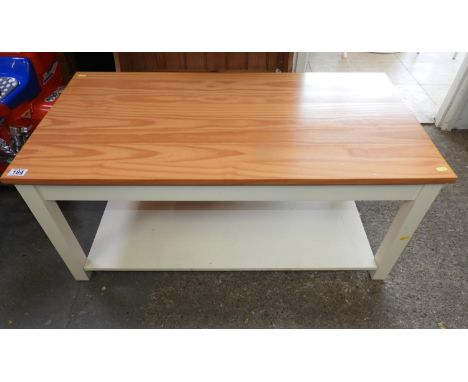 Part Painted Pine Coffee Table with Shelf under 