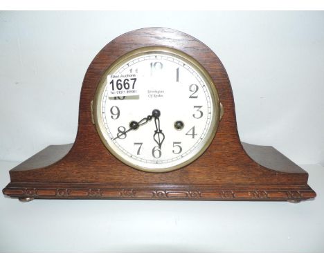 Oak Cased Napoleon Mantel Clock - Bravingtons of London 