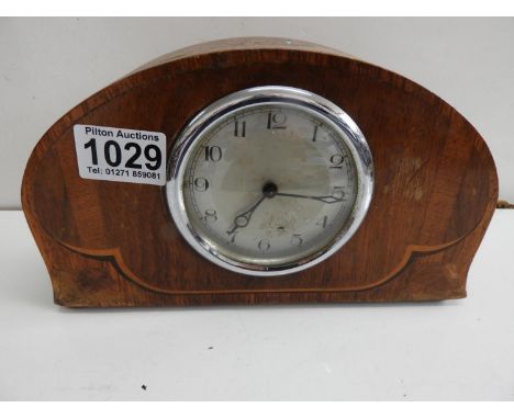 Inlaid Wooden Mantel Clock 