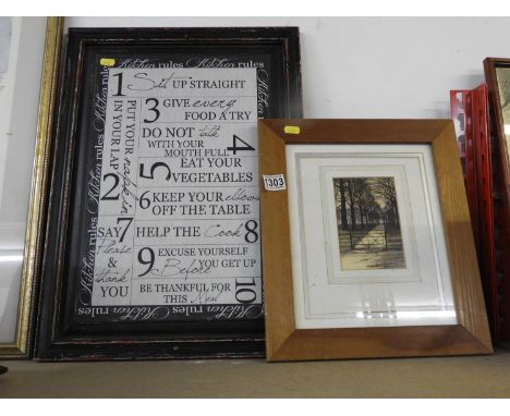 Framed Kitchen Rules and Framed Print