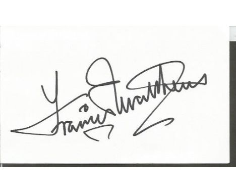 Francis Mathews signed white card. 1927 - 2014 was an English actor best known for playing Paul Temple in the BBC television 