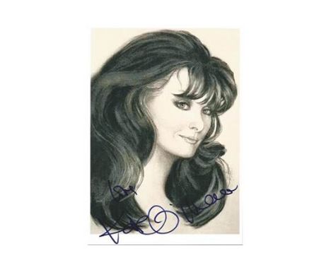 Kate O'Mara autographed photo. Unusual 8x10 reproduction of a portrait sketch signed by Kate O'Mara. Good Condition. All sign