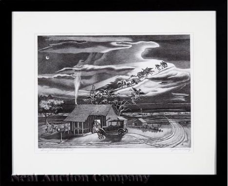 John McCrady (American/Louisiana, 1911-1968) , "Swing Low, Sweet Chariot", lithograph on paper, pencil-signed and titled lowe