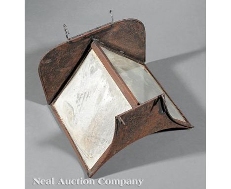Rare American "Busybody" Mirror , 18th/19th c., probably Philadelphia, triangular with rounded interior, top and bottom surfa