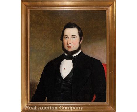 Robert John Curtis (American/Charleston, 1816-1877) , "Portrait of William J. Gerald (1811-1874)", oil on canvas, pencil-sign