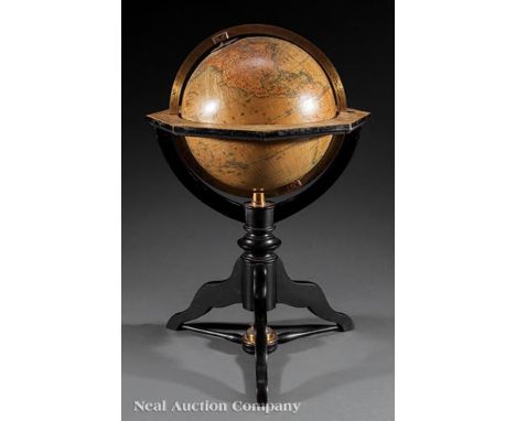 A Good German Eight-Inch Table Globe , c. 1880, cartouche "ERDGLOBUS gezeichnet von H. KIEPERT, Berlin, Geogr. Verl. D. Reime