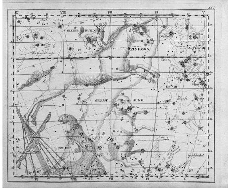 Bode, J(ohann) E(lert). Vorstellung der Gestirne auf XXXIV Kupfertafeln nach der Pariser Ausgabe des Flamsteadschen Himmelsat