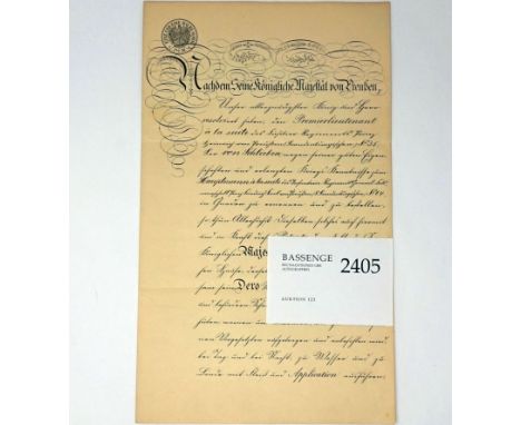 -- --- Wilhelm II., Deutscher Kaiser, König von Preußen (1859-1941). Urkunde m. U. "Wilhelm R". Doppelblatt mit blindgeprägte