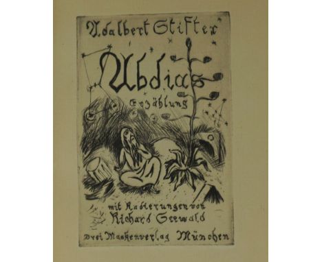 Stifter, Adalbert. Abdias. Erzählung. 154 S., 2 Bl. Mit 9 Orig.-Radierungen und 3 radierten Initialen von Richard Seewald. 19