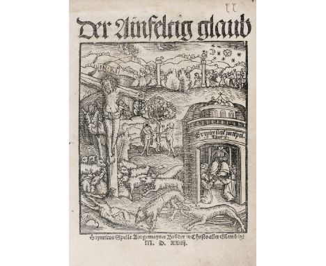Augsburger Drucke. Sammelband mit 30 Drucken. 20,7 x 15 cm. Holzdeckelband d. Z. mit blindgeprägtem Schweinslederrücken (flec