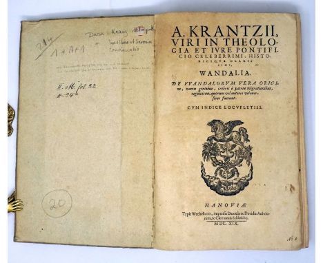 Krantz, Albert. Wandalia. De Wandalorum vera origine, variis gentibus, crebris e patria migrationibus, regnis item, quorum ve