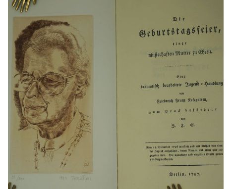 Kosegarten, Friedrich Franz. Die Geburtstagsfeier, einer musterhaften Mutter zu Ehren. Faksimile. XVI, 40 S. 19 x 12 cm. Mit 