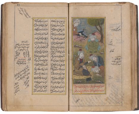 Rumi, Dschalal ad-Din Muhammad. Masnavi. Fünftes Buch der Gedichtsammlung. Persische Farsi-Handschrift im Nasta’liq-Duktus au