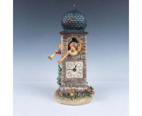 Collectible hand decorated clock of beautiful tower and angels. Artist impressed signature in the base. Goebel backstamp. Thi