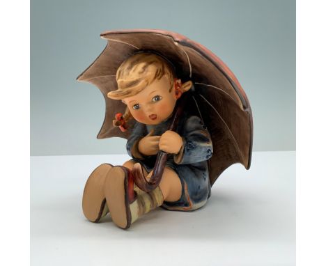 Large Hummel, Umbrella Girl with red umbrella. Goebel backstamp . M. I. Hummel impressed to round base. 152B. Dimensions: 5"L