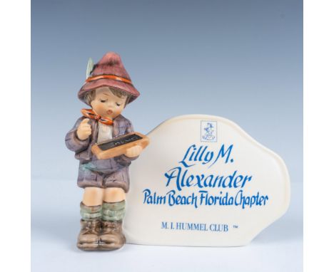 Hand decorated figure of an adorable math boy with a plaque including a content of Palm Beach Florida Chapter. Artist impress