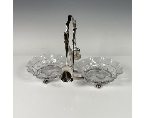 Two lovely, pressed glass dishes featuring frosted ruffled edges and clear glass center. The dishes measure approximately 1.7