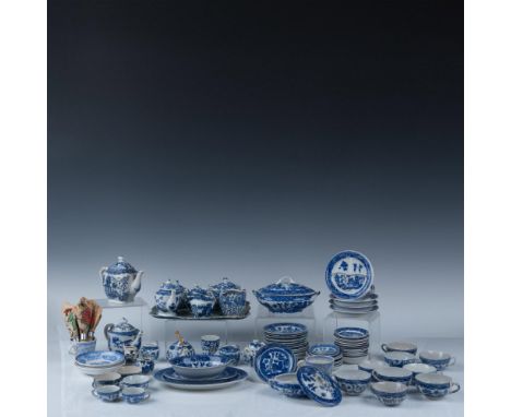 This charming 85-piece vintage Blue Willow tea set is ideal for little ones who love to host tea parties. The set includes a 