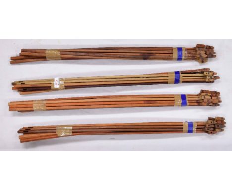 Forty part worked/part finished pernambuco bow sticks of various grades (40)