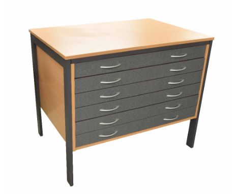 Good contemporary wooden violin bow cabinet, fitted with six drawers each with nineteen divisions, 39.75" wide, 27.5" deep, 3