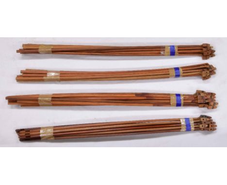 Forty part worked/part finished pernambuco bow sticks of various grades (40)